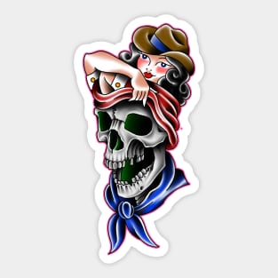 Cowgirl flashing death Sticker